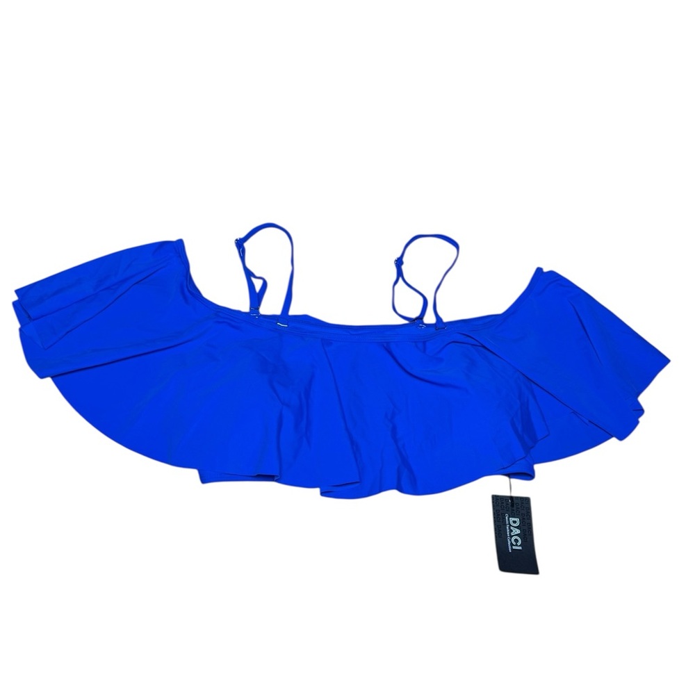 Daci Blue Swim Top Only Blue‎ Ruffle Bikini 18W